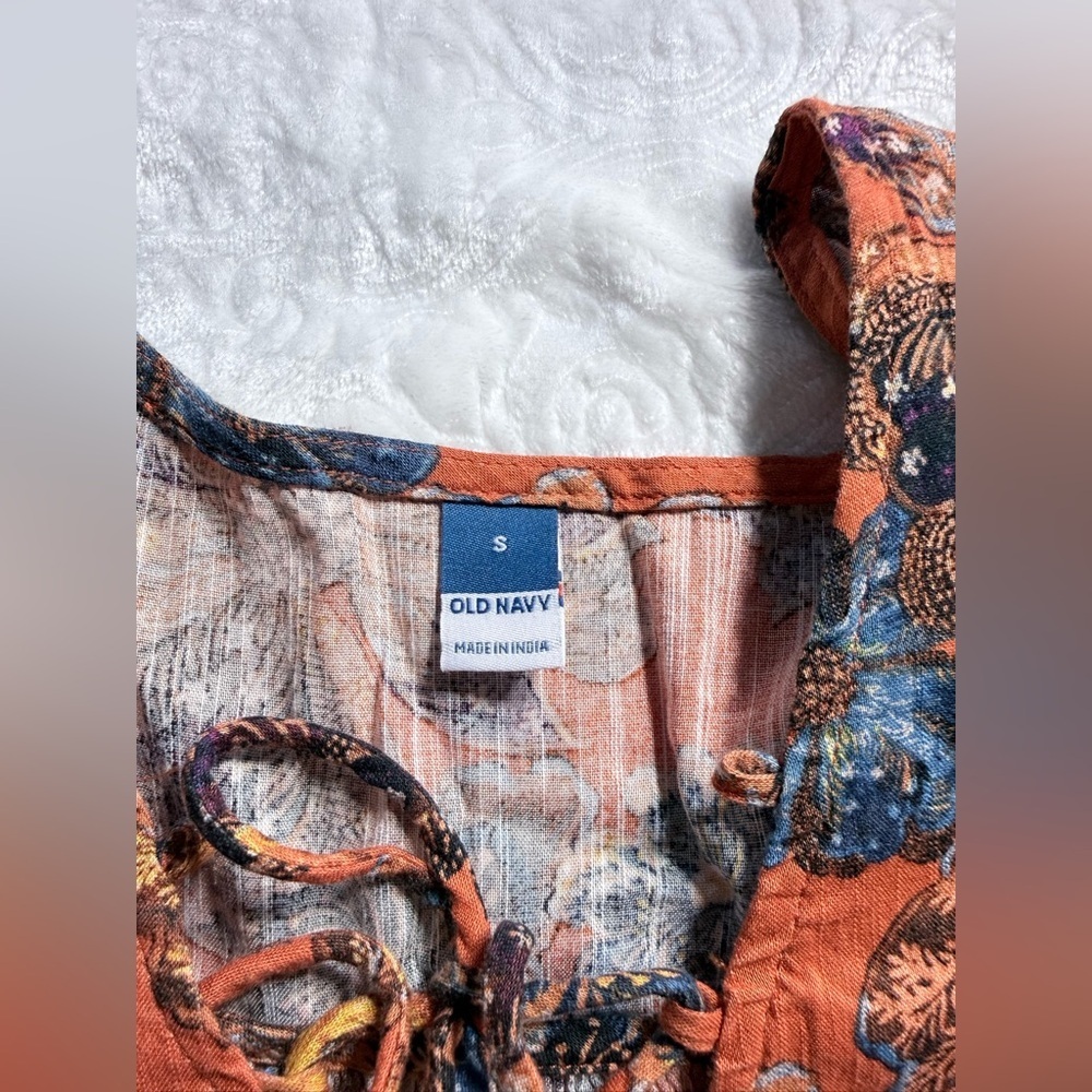 Old Navy Floral Boho Mini Dress Size S Long Sleeve NWT - Picture 4 of 6